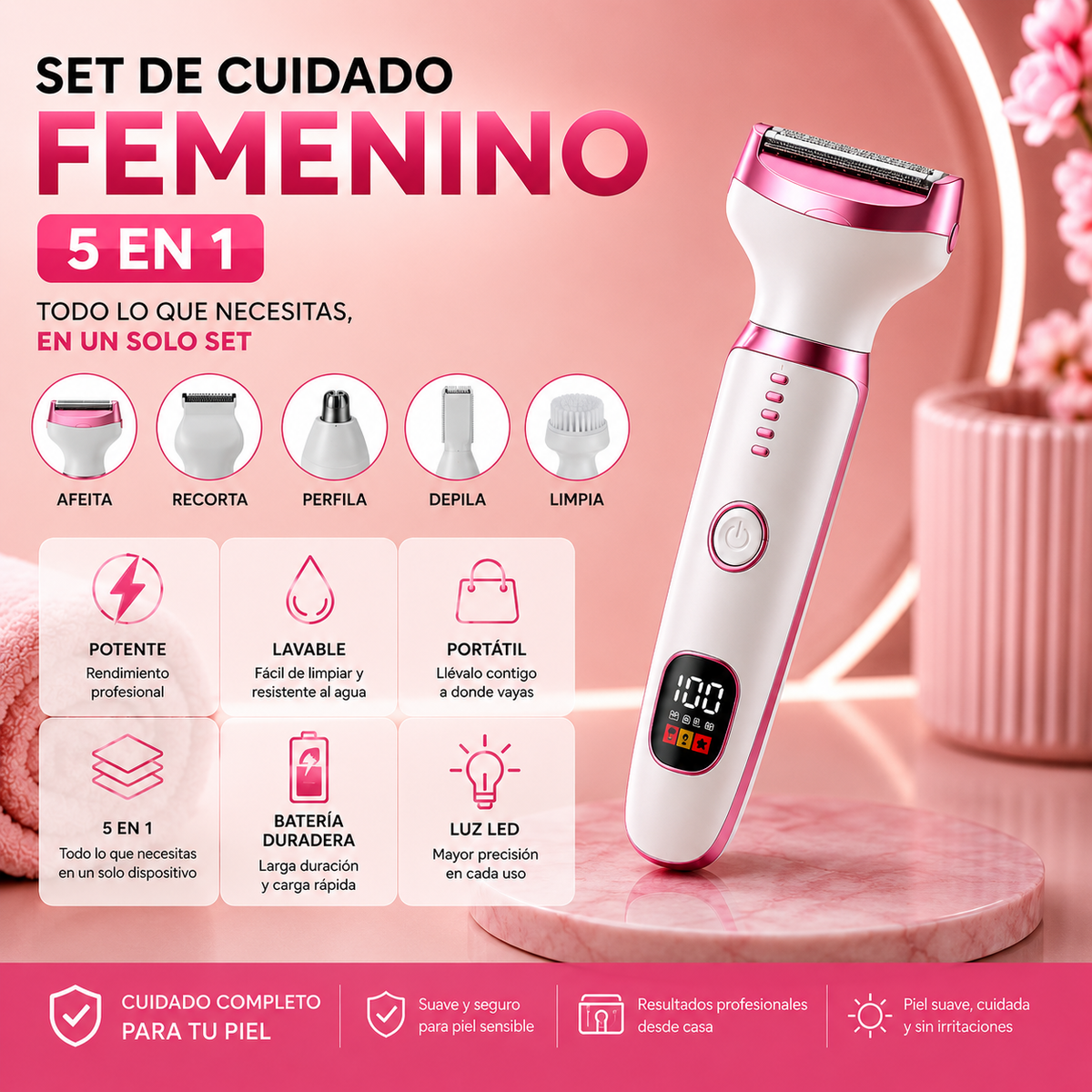 Depilador 5 en 1 profesional