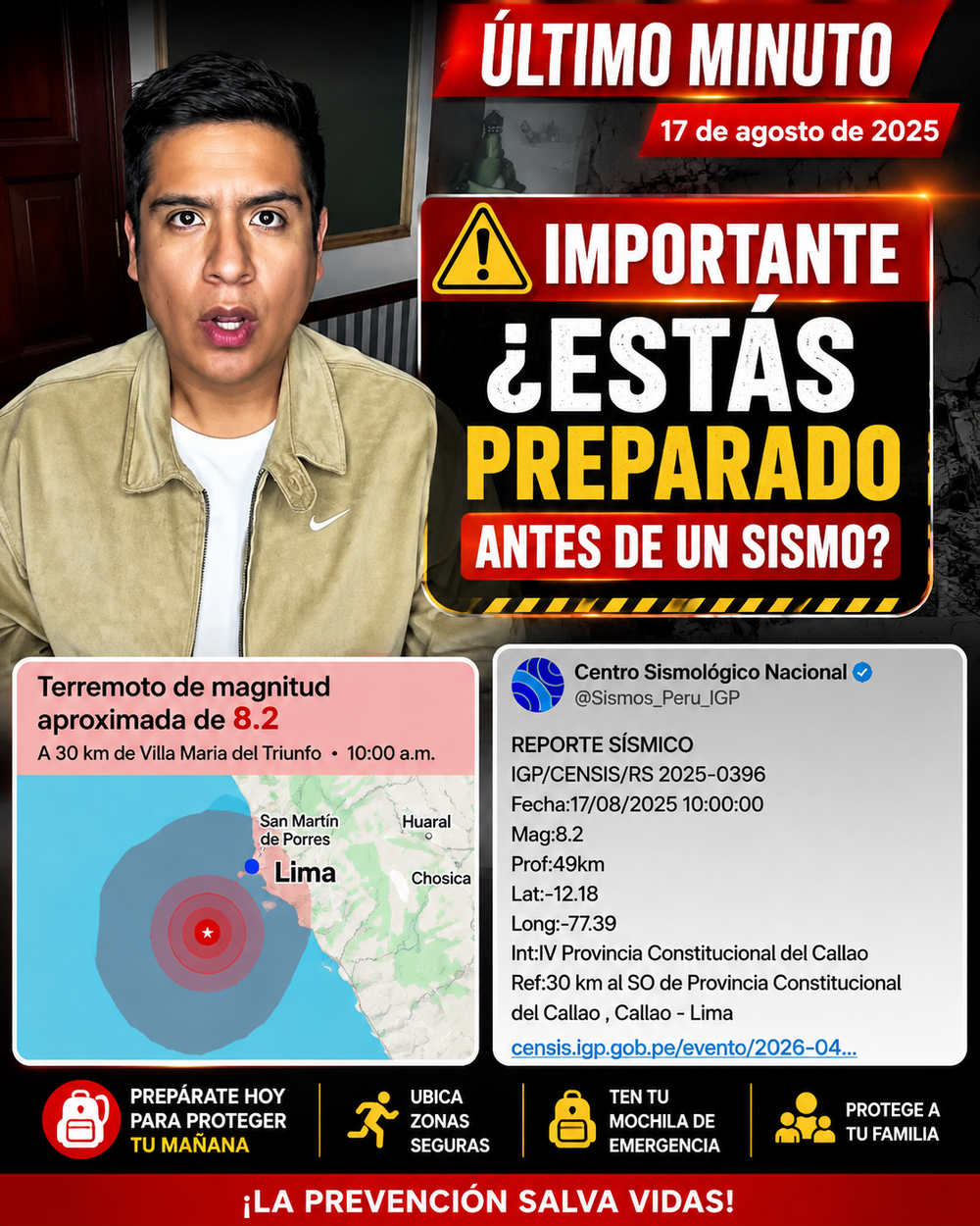 Mochila Kit de Emergencia Familiar
