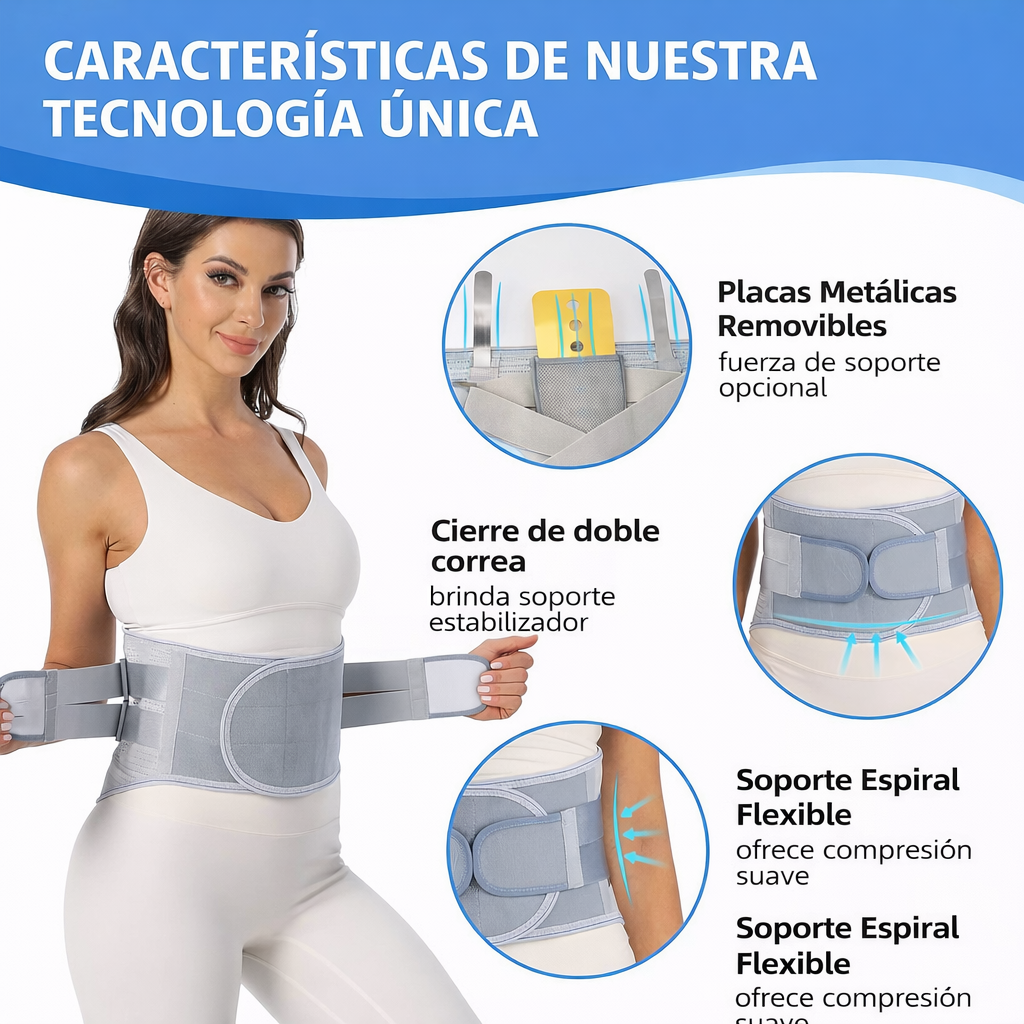 Faja Lumbar MaxSoporte – Alivio constante para tu espalda baja | Sujeción sólida sin sacrificar comodidad